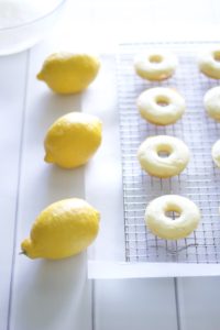 Recipe for glazed lemon mochi donuts.